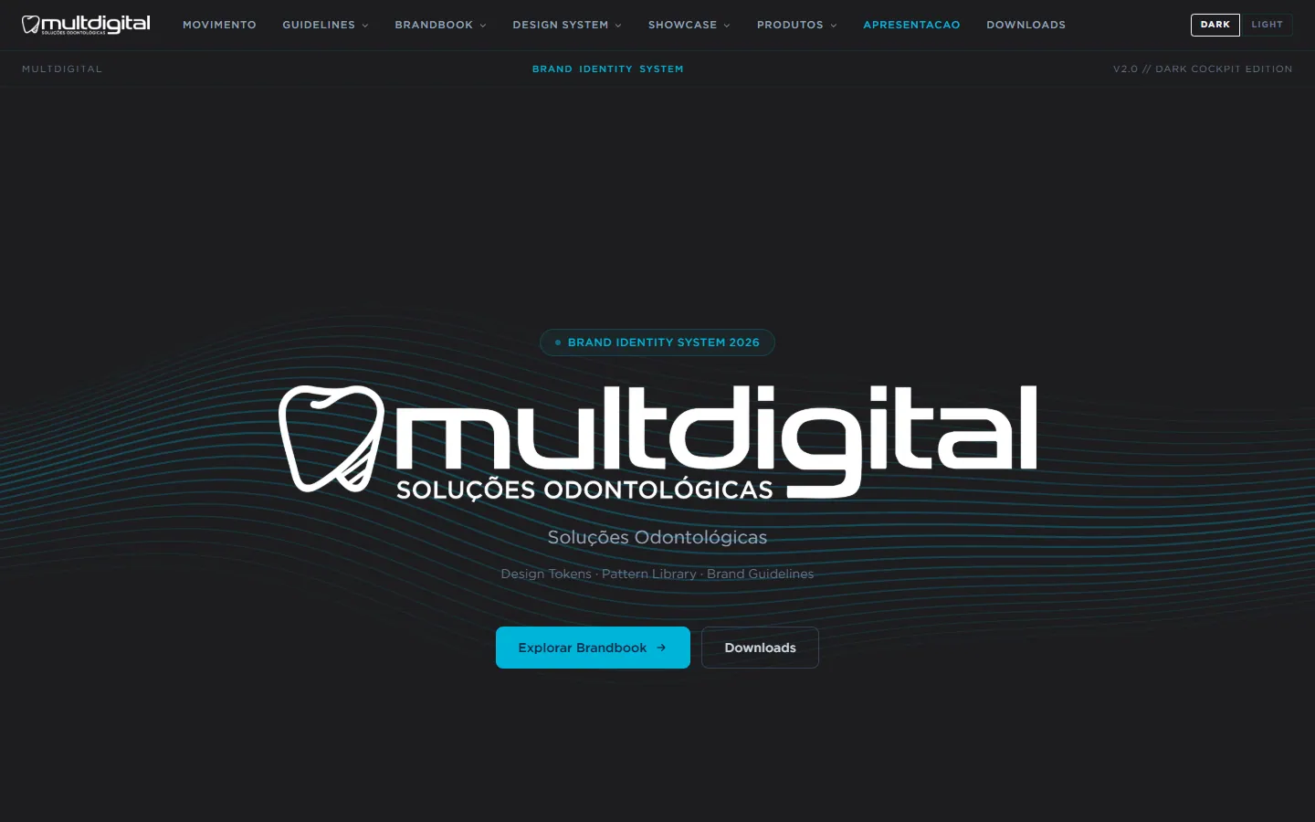 Brandbook e design system da Multdigital publicado na web