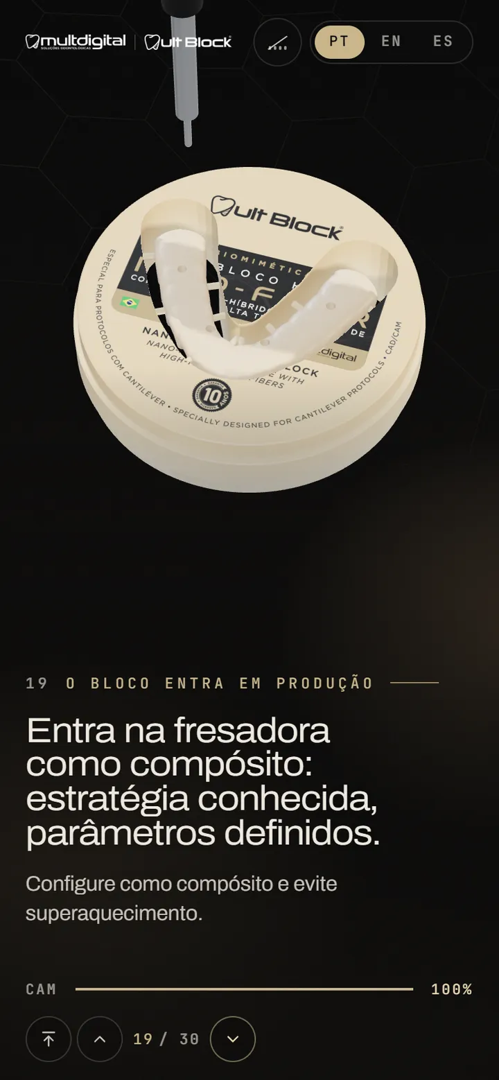Apresentação Nano-Fiber no celular — o disco na fresadora